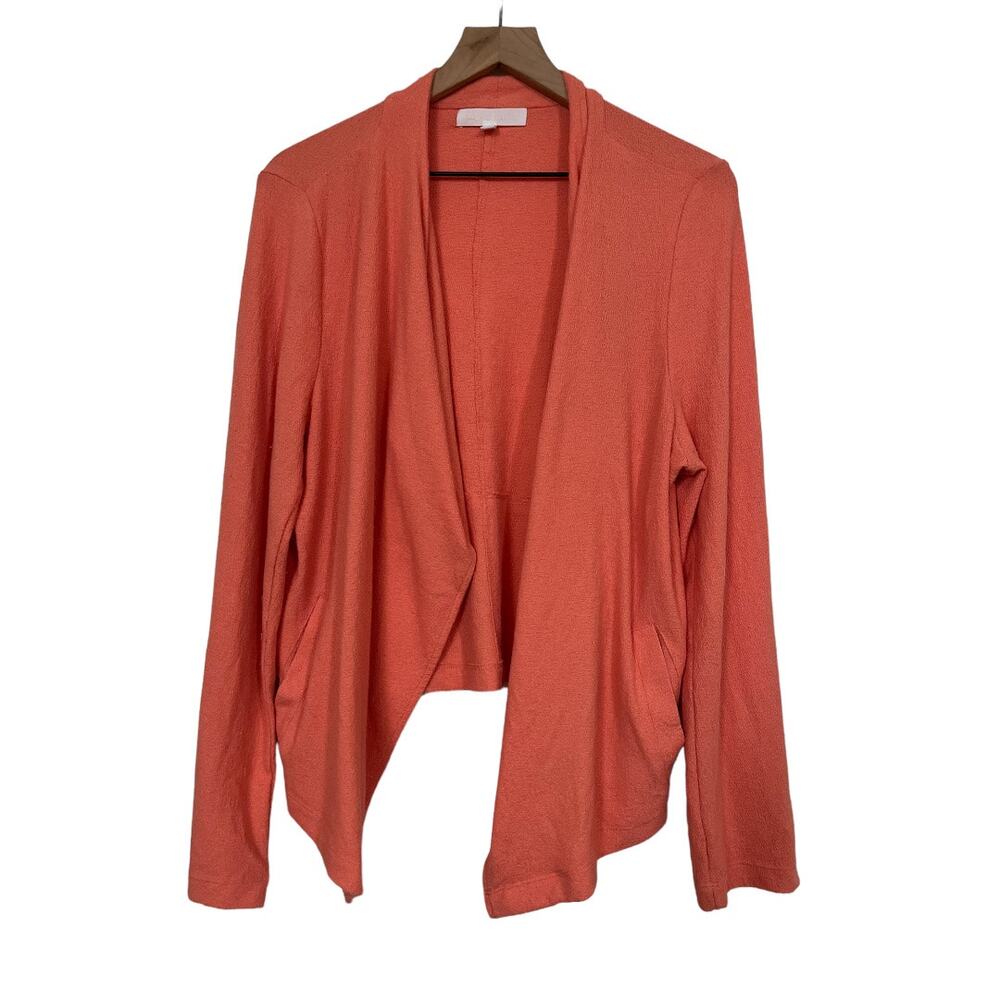 Adyson Parkter Womens Pink Salmon Open Cardigan Size 1X